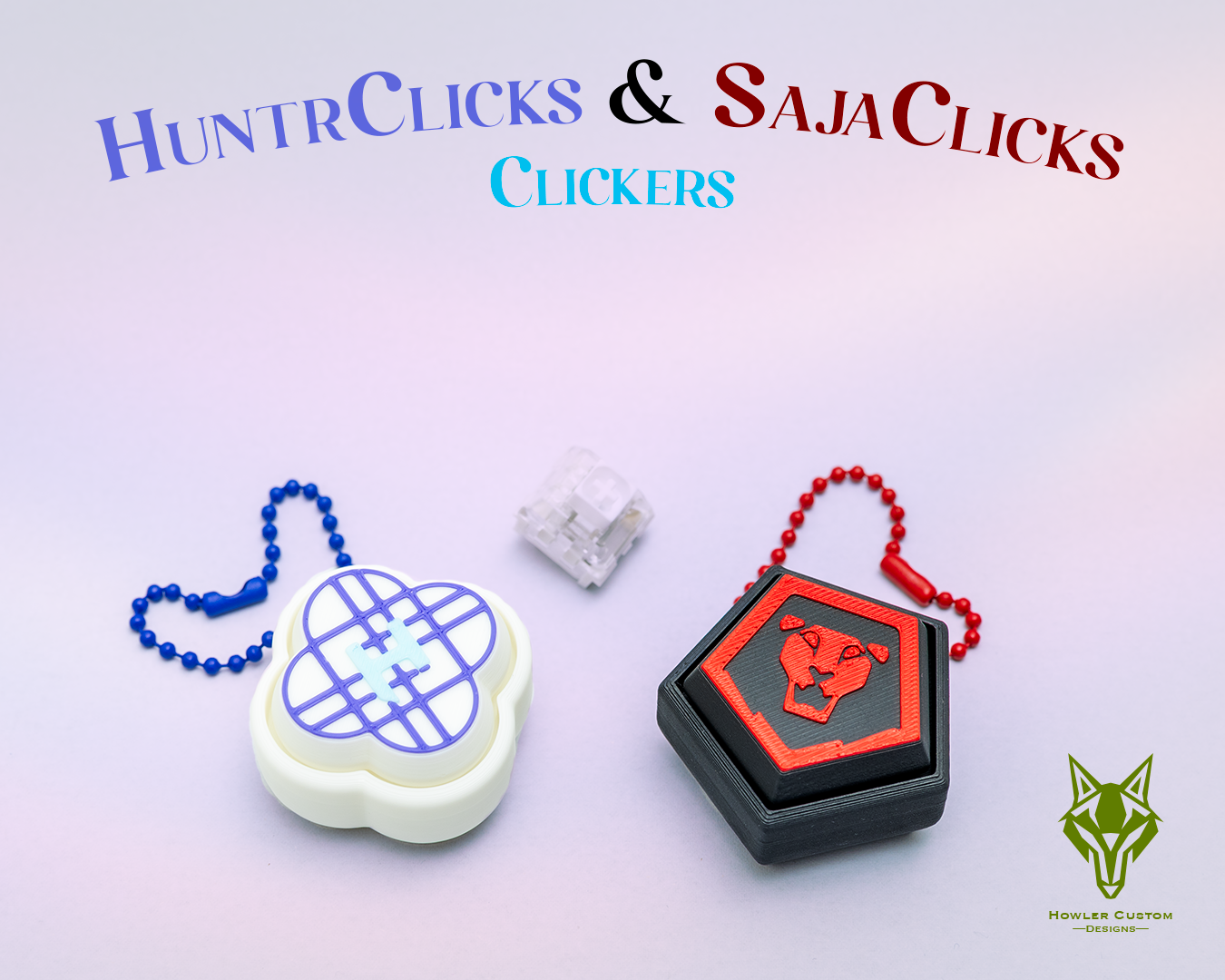 K-Pop Demon Hunters Inspired Fidget Clickers Keychain (Hunter/X & Saja Boys Concert Light Stick Design) | MX Switch Fidget Toy | Gift