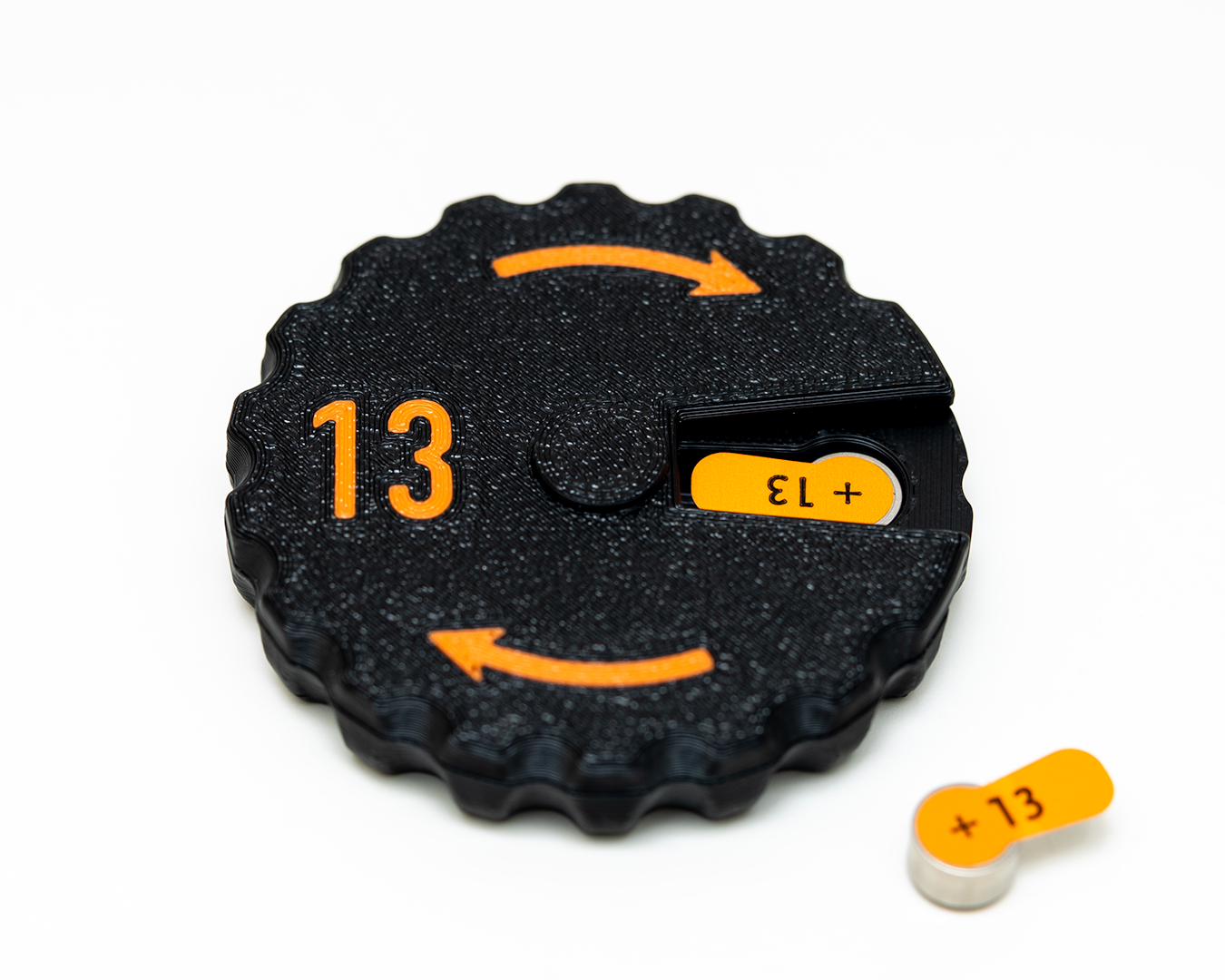 Magnetic Hearing Aid Battery Caddy – Easy-Open, Portable Battery Holder (Size 13)