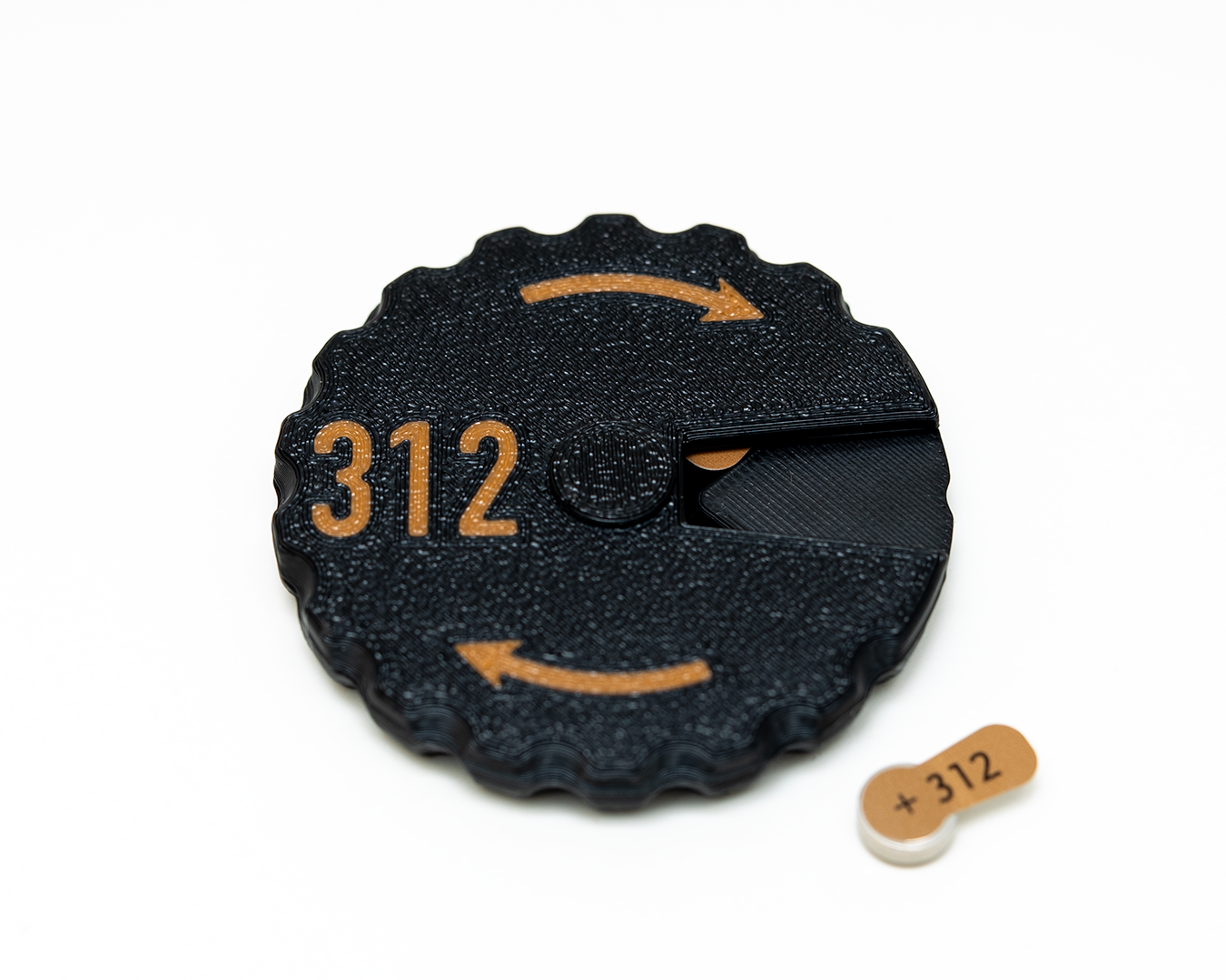 Size 312 Hearing Aid Battery Easy Open Case - 312 Batteries - Holds 8 Batteries - Easy Open