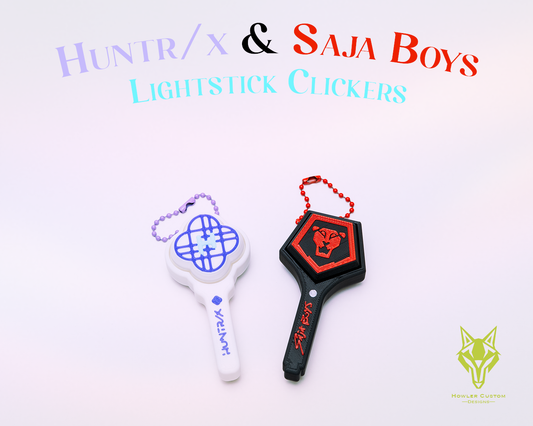 K-Pop Demon Hunters Light Stick Inspired Fidget Clickers Keychain (Huntr/X & Saja Boys Concert Light Stick Design) | MX Switch Fidget Toy